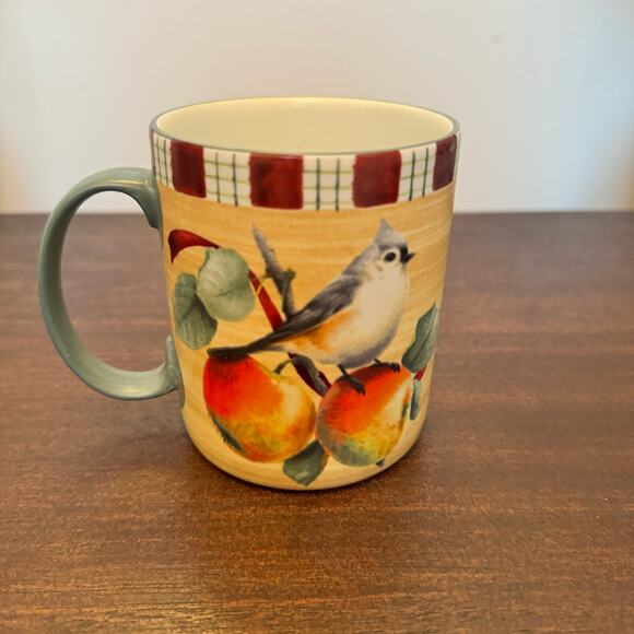 Lenox Winter Greetings Everyday Tartan Tufted Titmouse Christmas Coffee Mug - Picture 8 of 11